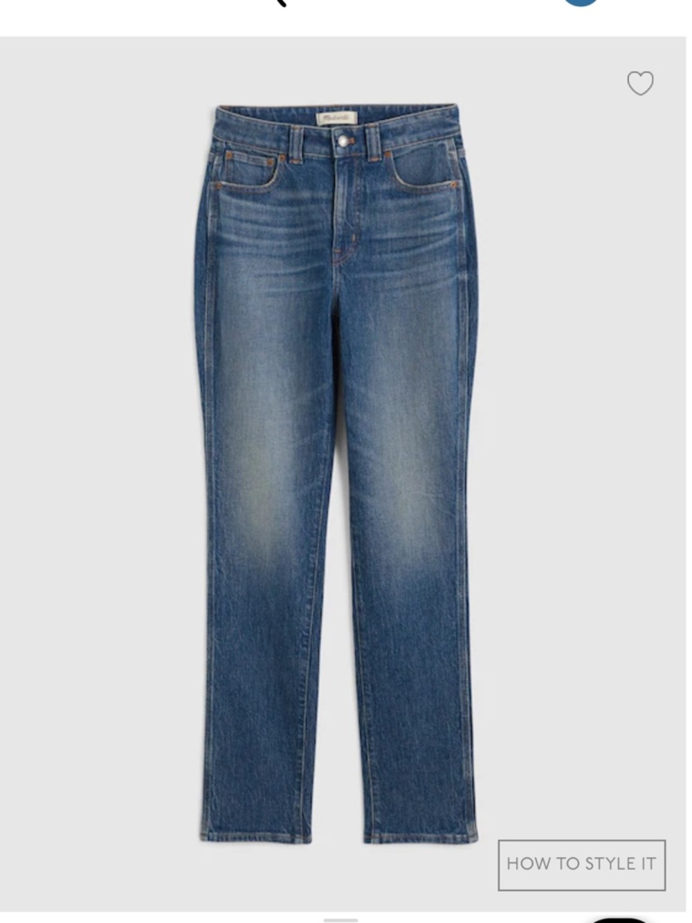 Madewell Curvy Fit Medium Blue Straight-Leg Women's Jeans